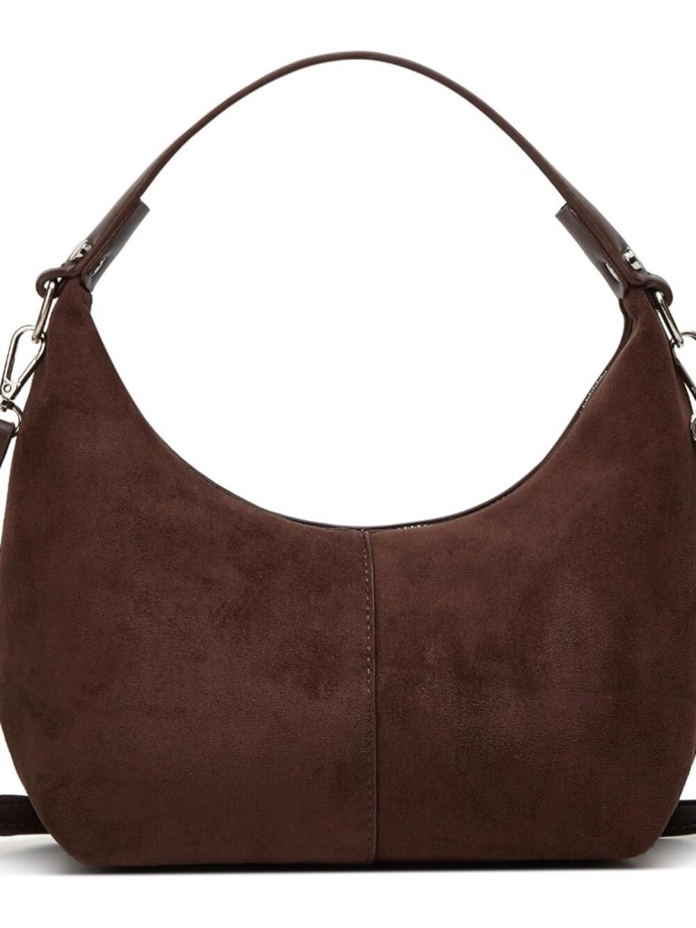 Suede Crescent Tote Bags for Women Vintage Shoulder Bag Brown Suede Handbag Casu